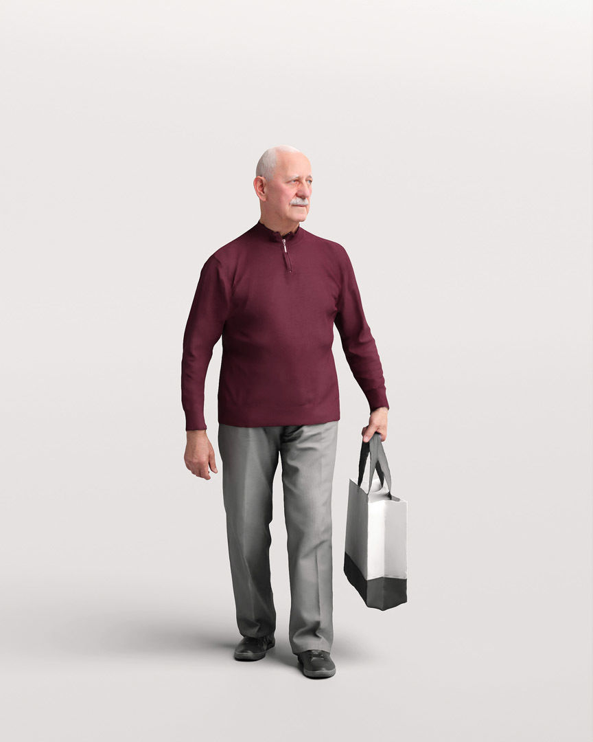 Humano Shopping Old Man 2208-12 3D model_10