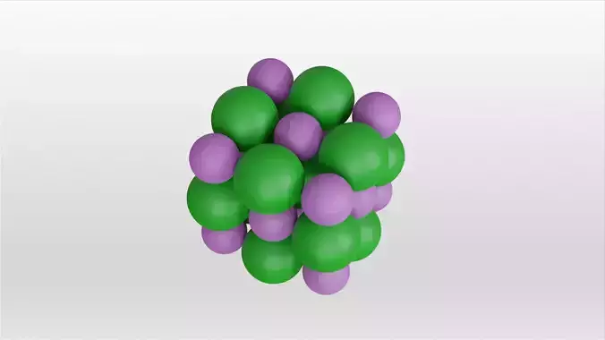LiCl Lithium chloride  3D model