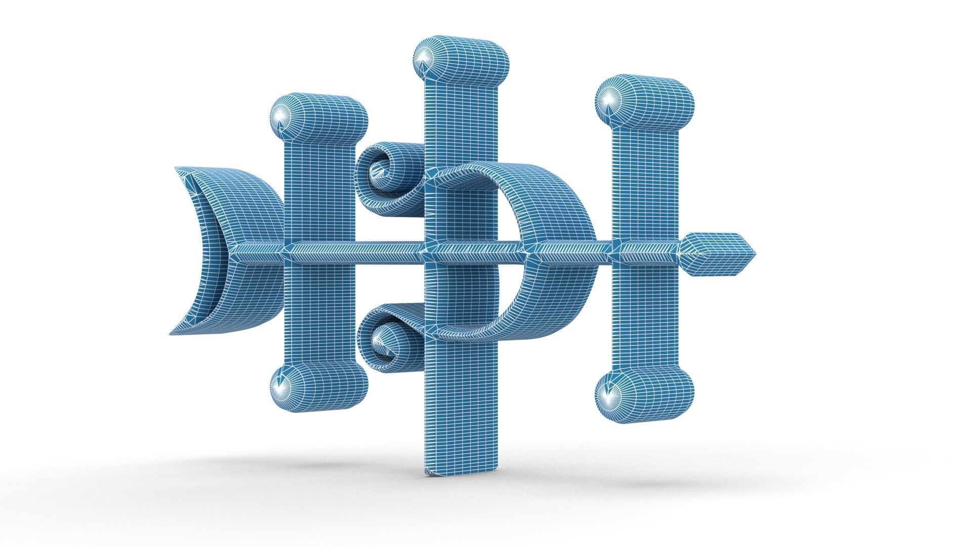 Freemason and alchemist Ancient 3d symbol 3D model_5