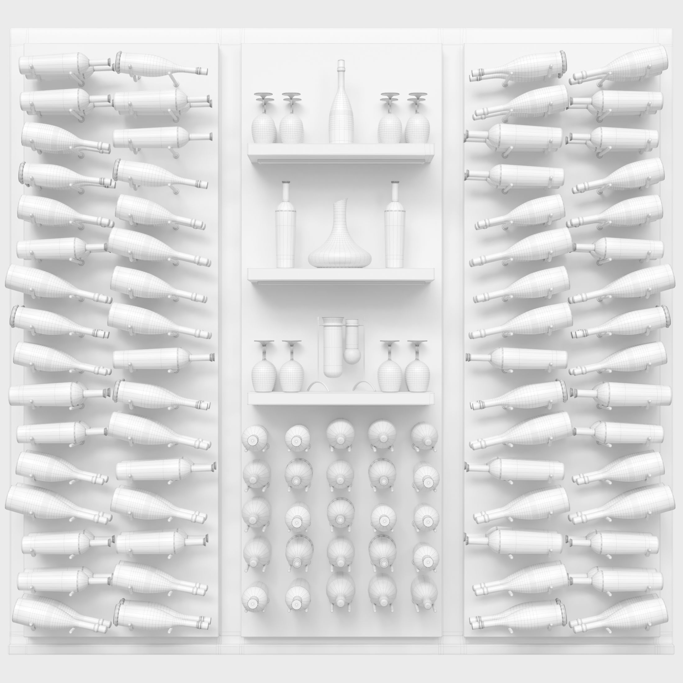 Large wine rack 3D model_1