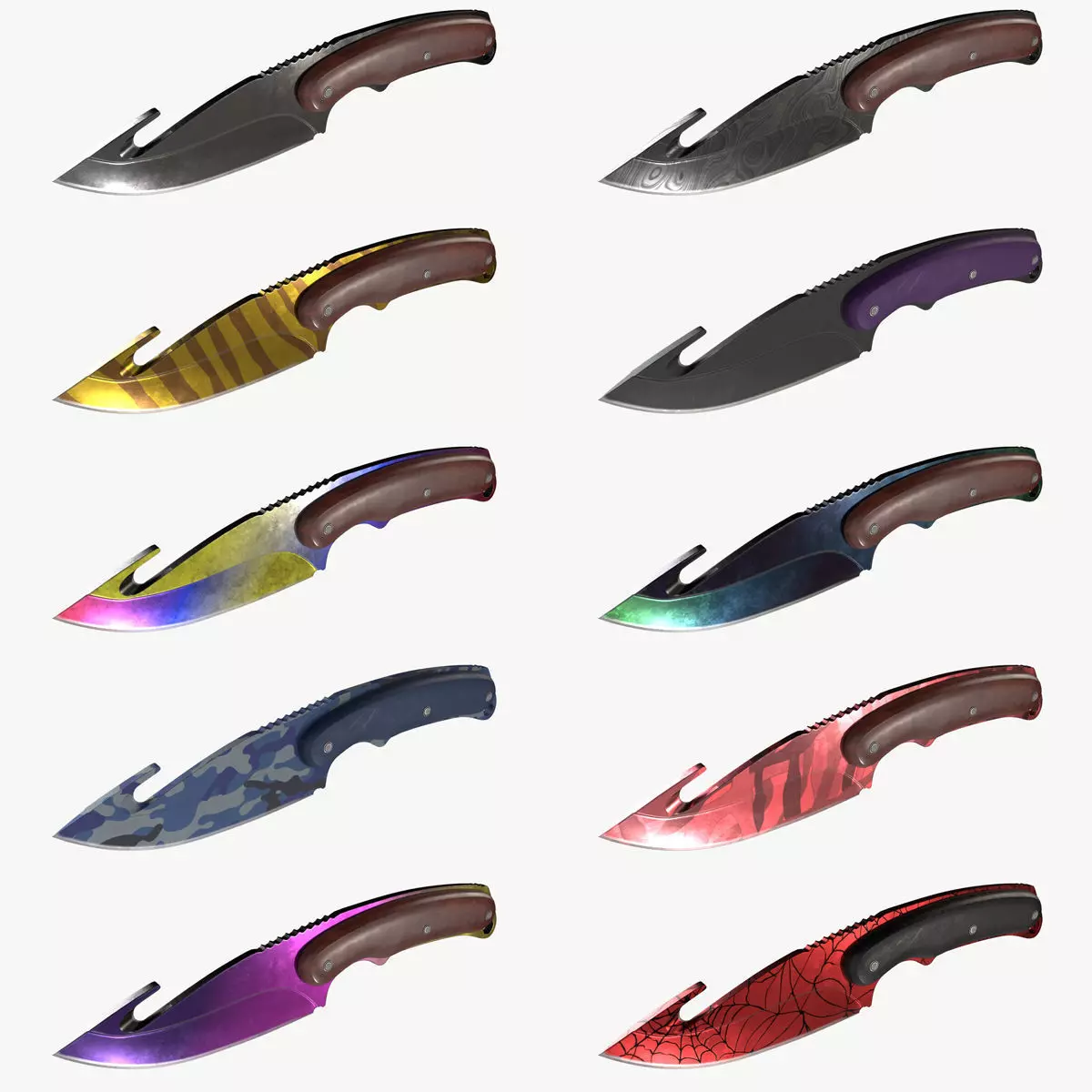 Gut Knifes Set 3D model_0