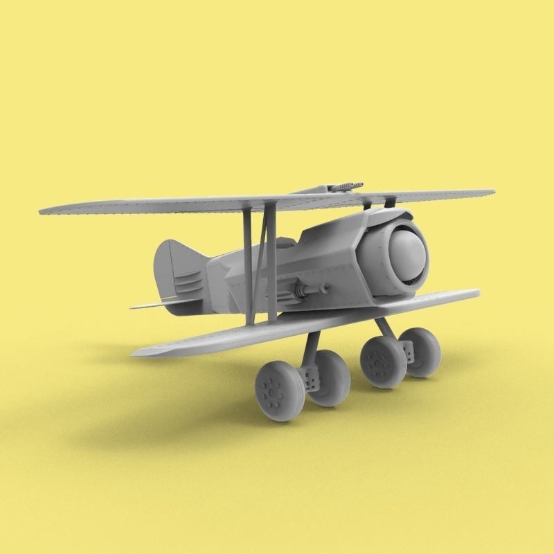 Jet Biplane 3D print model_2