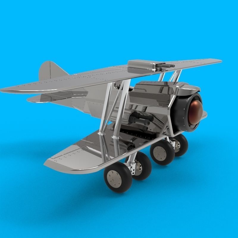 Jet Biplane 3D print model_5