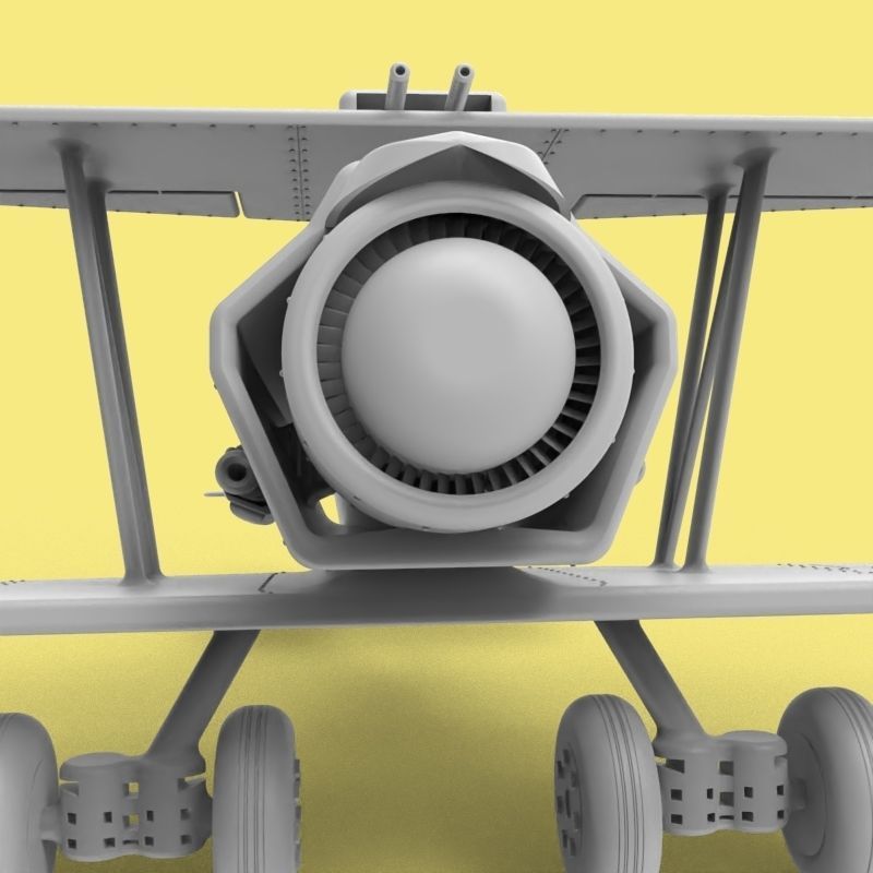 Jet Biplane 3D print model_9