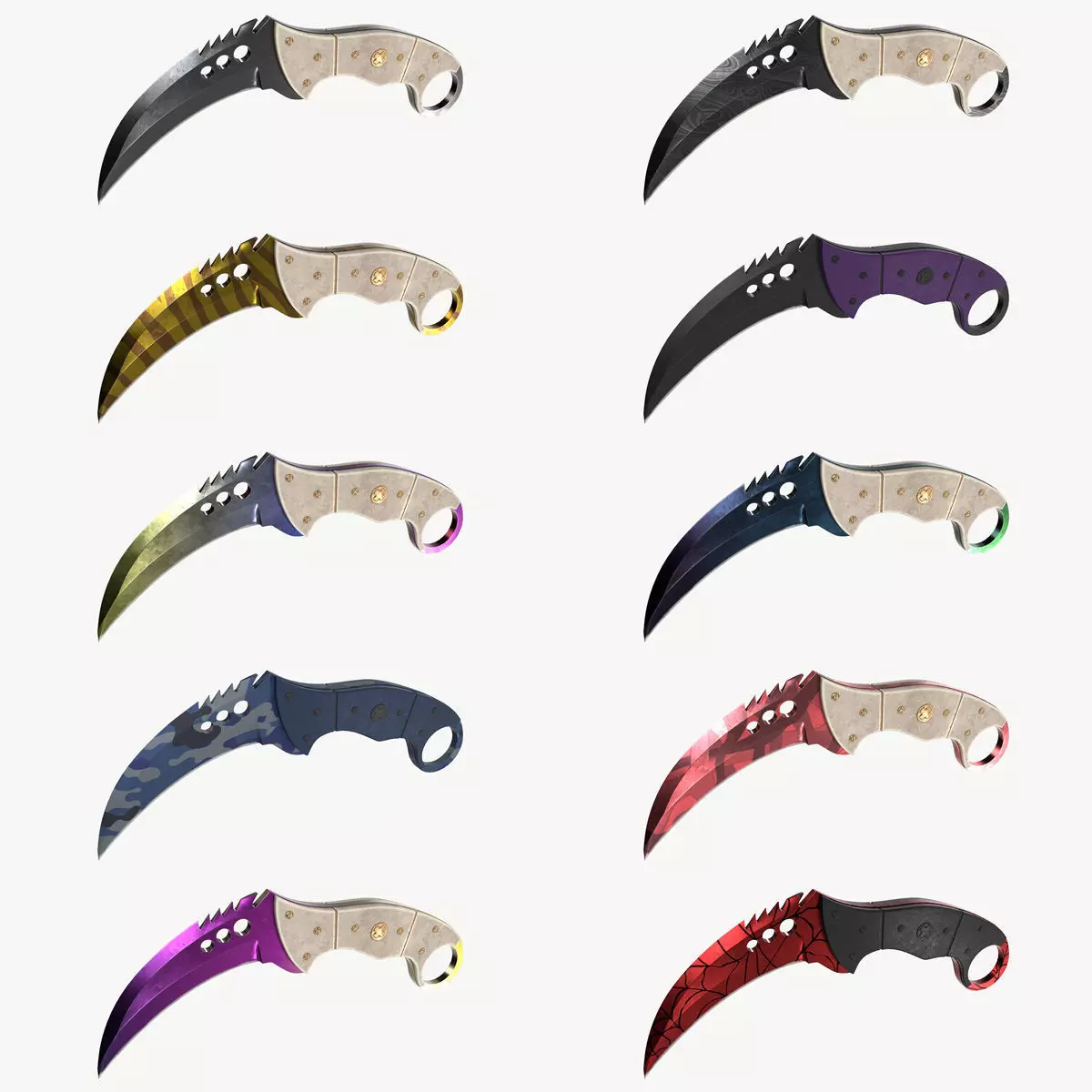 Talon Knifes Set 3D model_0