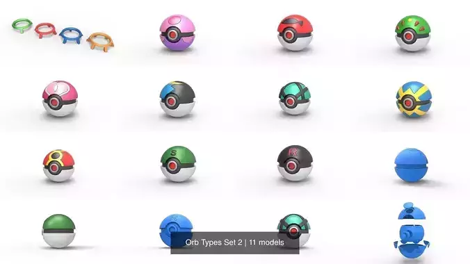 Orb Types Set 2 3D Model Collection