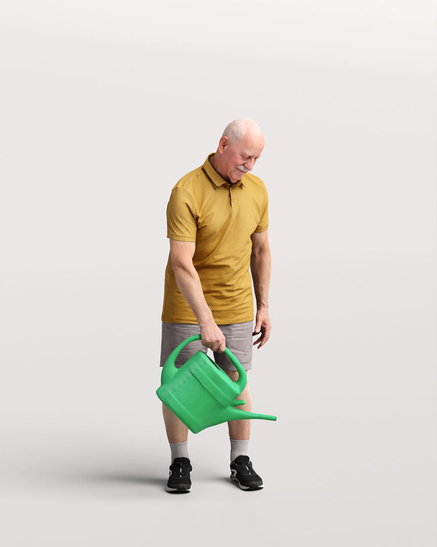 Humano Gardening Man with watering can 2209-6 3D model_2