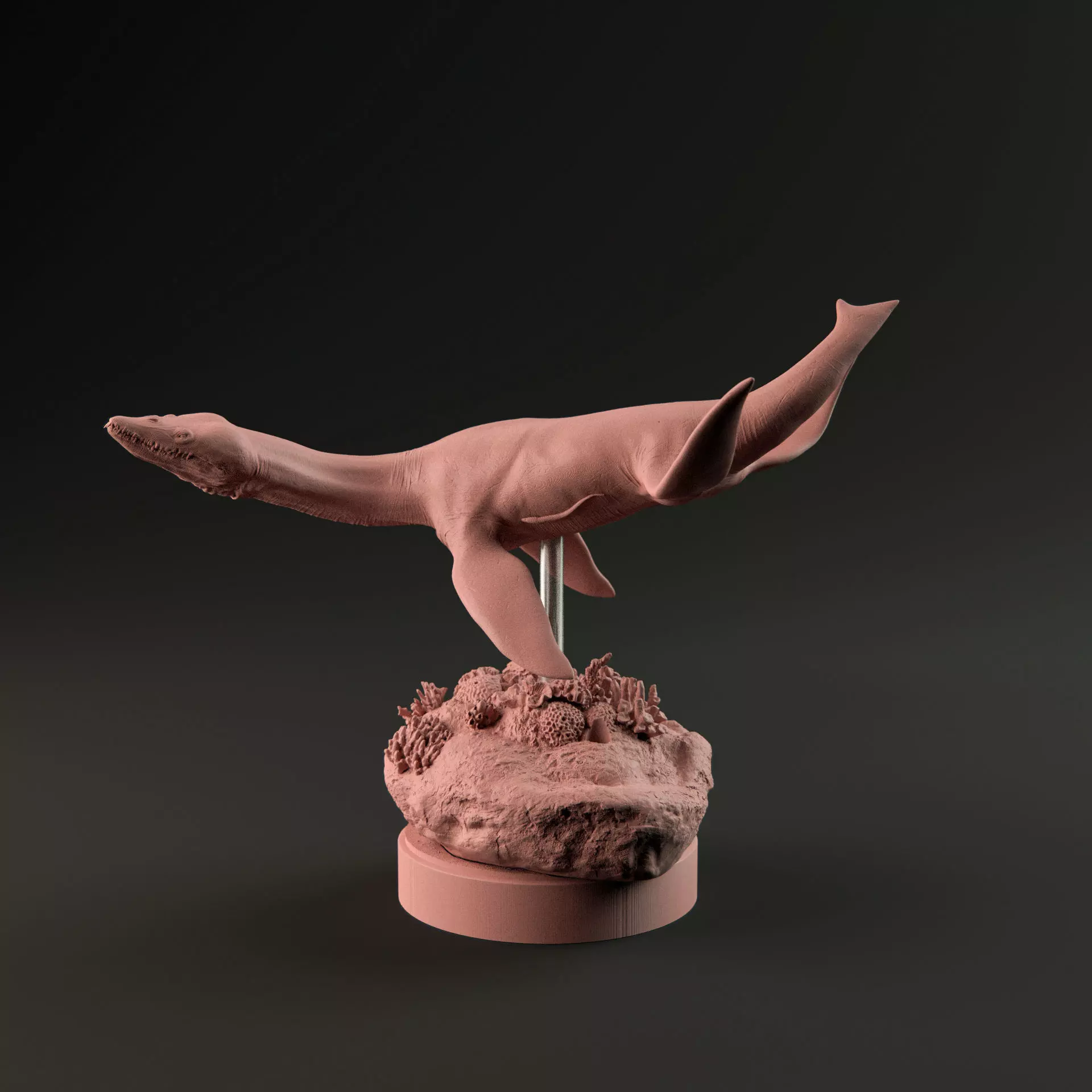 Rhomaleosaurus swimming 1-35 scale pre-supported marine reptile 3D print model