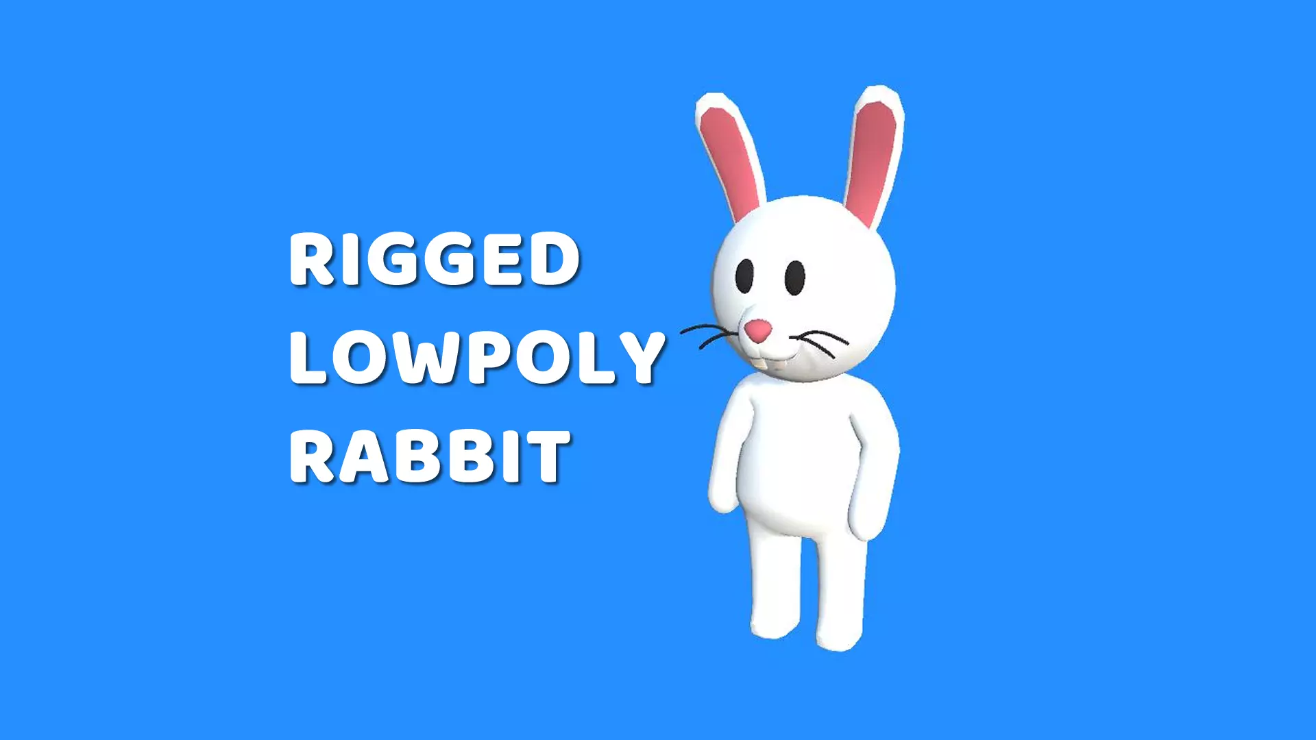 Lowpoly Humanoid Rabbit - Rigged Cartoon Rabbit  Low-poly 3D model_0