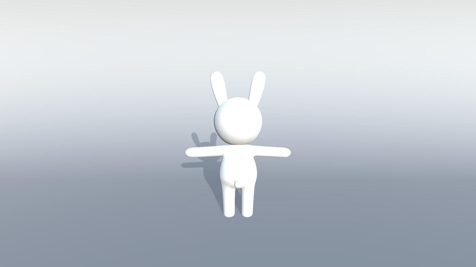 Lowpoly Humanoid Rabbit - Rigged Cartoon Rabbit  Low-poly 3D model_4