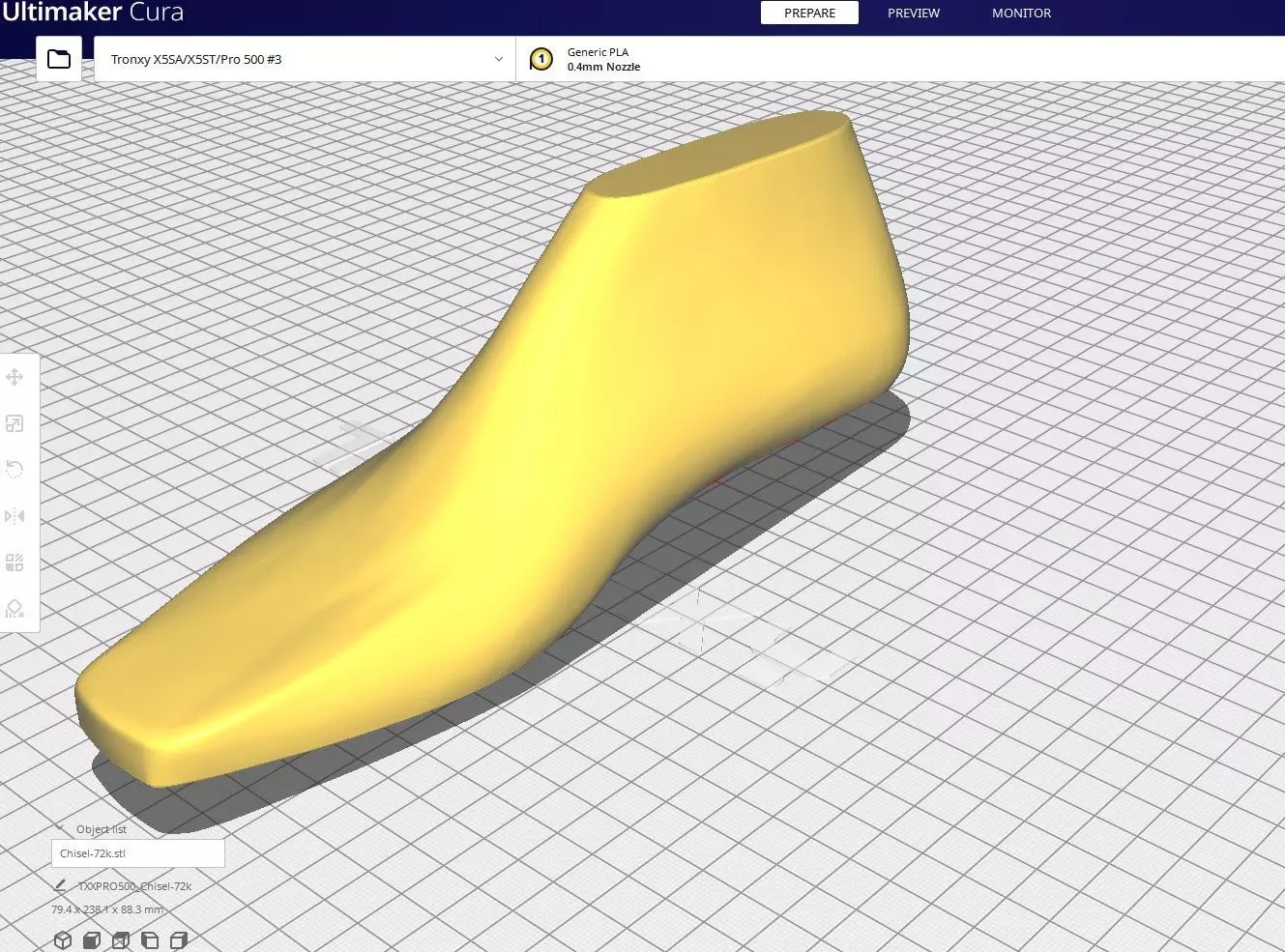 Shoes Lasts - Chisel 3D print model 3D model_0