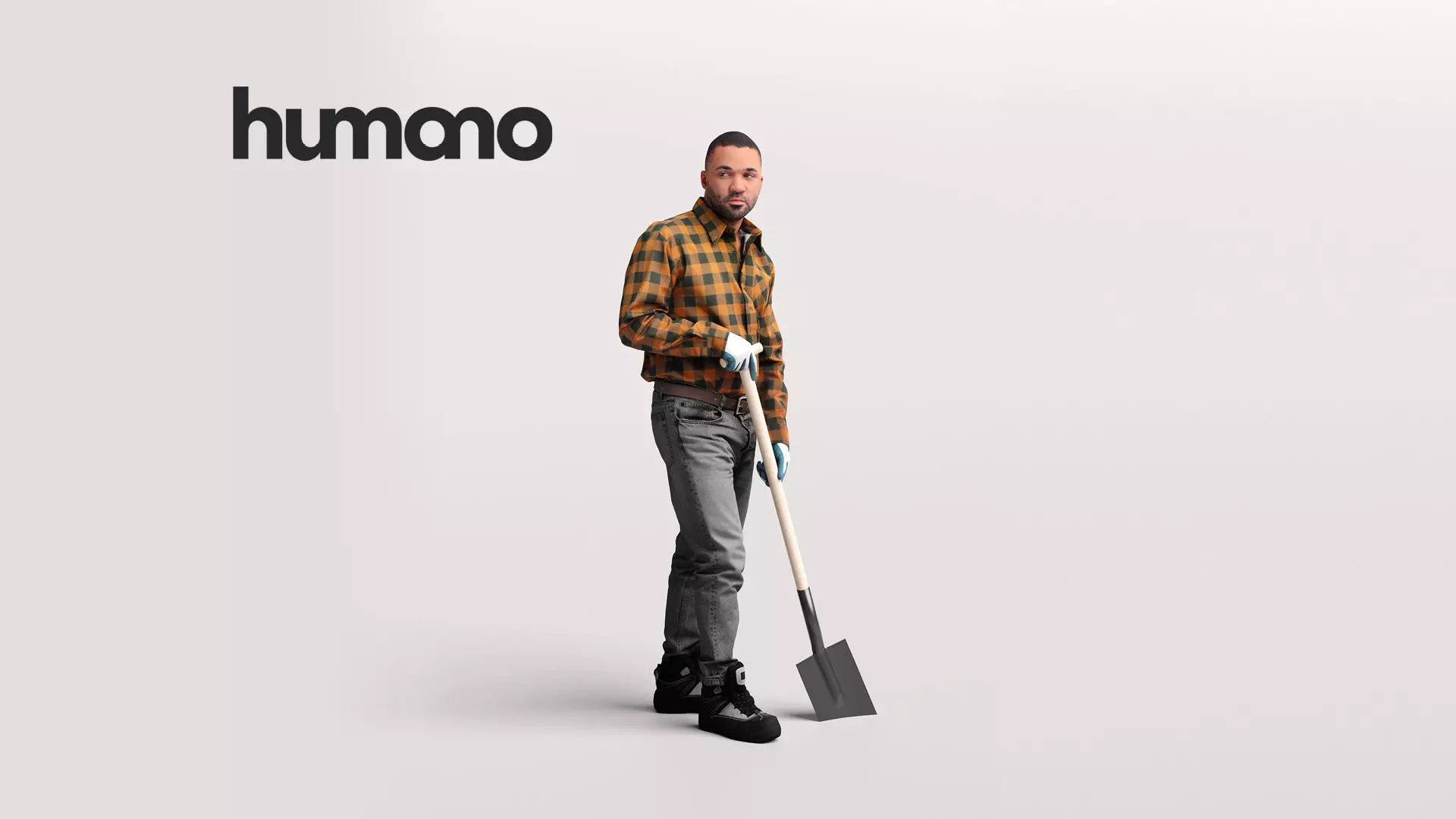 Humano Gardening Man digging with a shovel2209-1 3D model