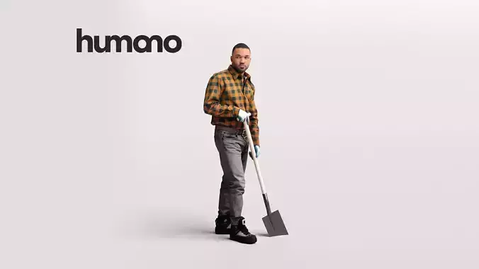 Humano Gardening Man digging with a shovel2209-1 3D model