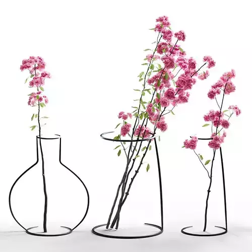 Cherry Blossoms Decor Vase Set 01