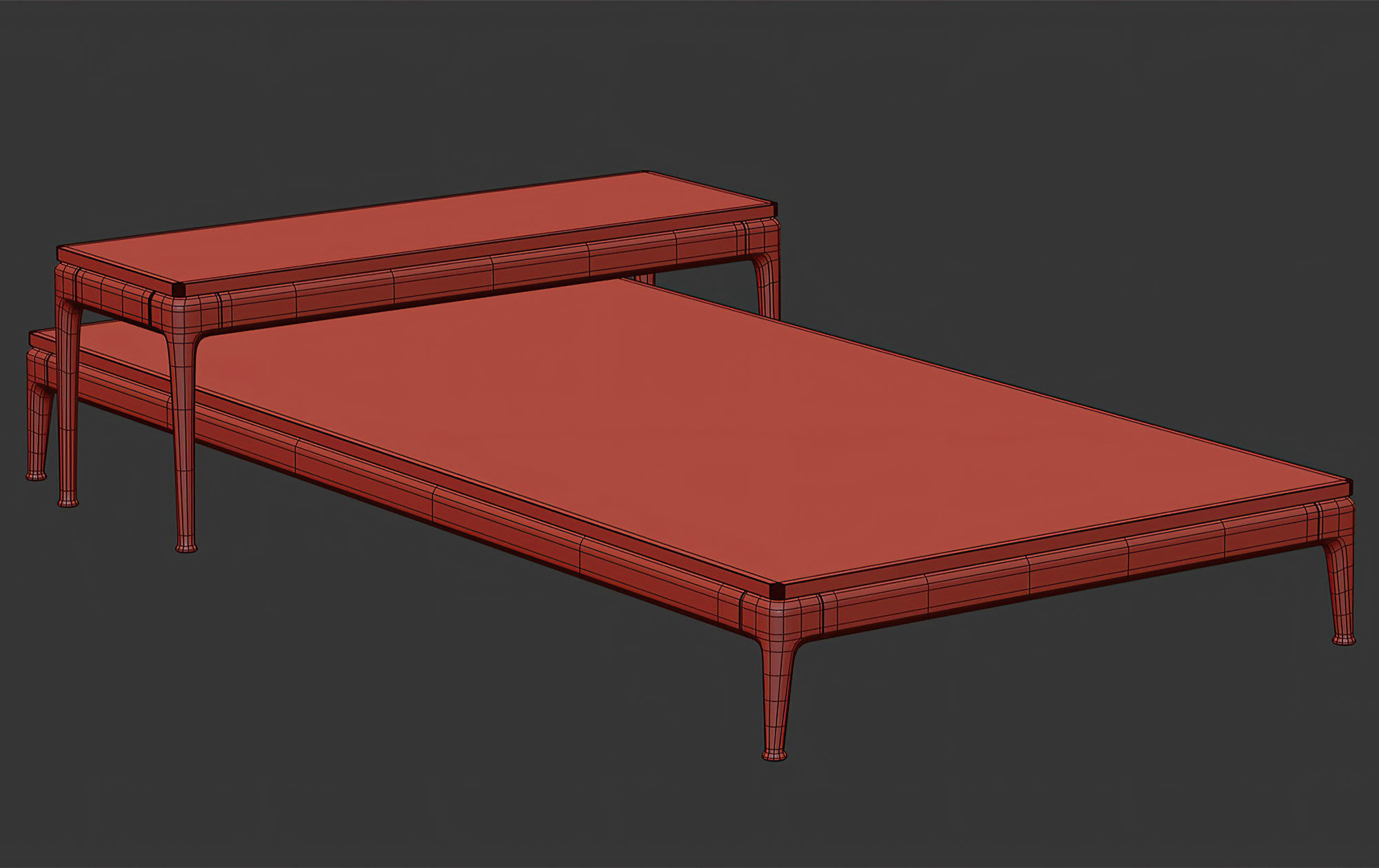 Tables Flexform Pico 283H3 and Flexform Pico 283H5  Low-poly 3D model_9