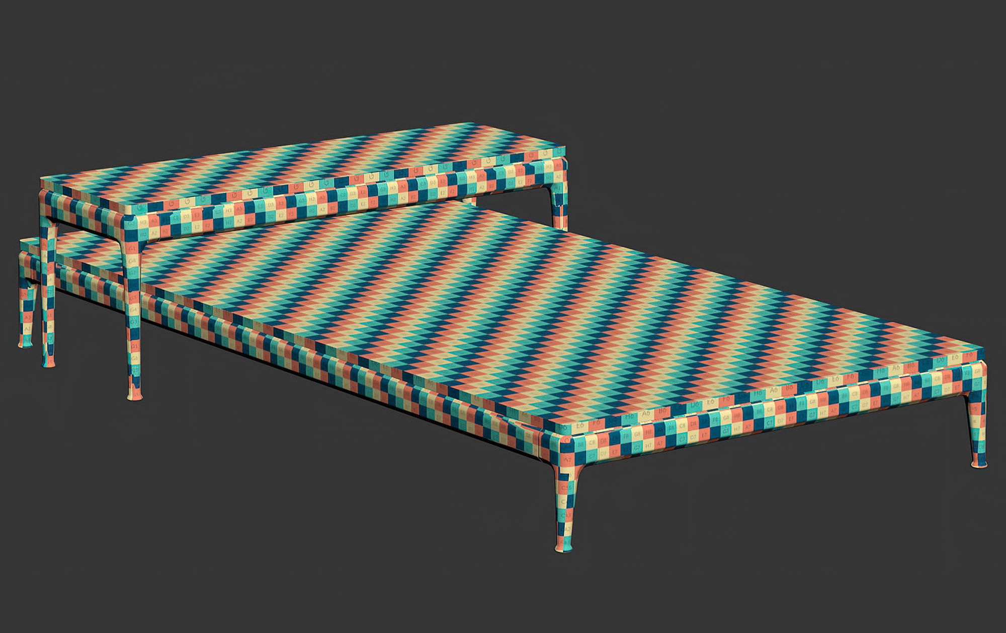 Tables Flexform Pico 283H3 and Flexform Pico 283H5  Low-poly 3D model_10