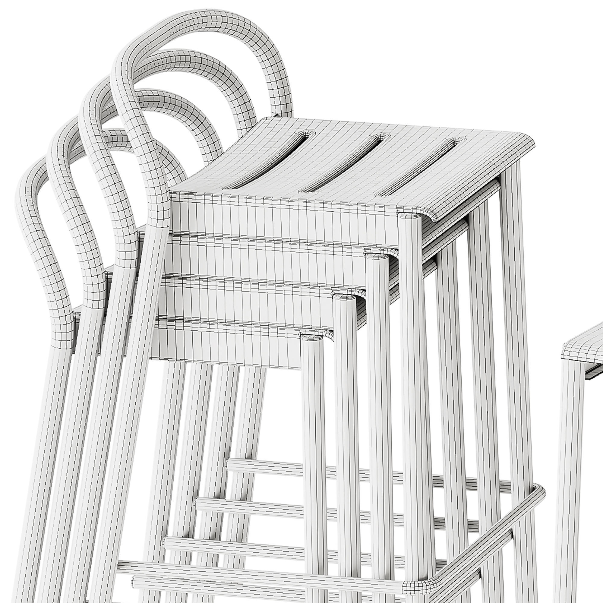 Muuto Linear Steel Bar and Counter Stool 3D model_7