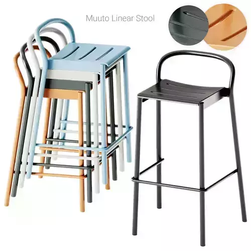 Muuto Linear Steel Bar and Counter Stool