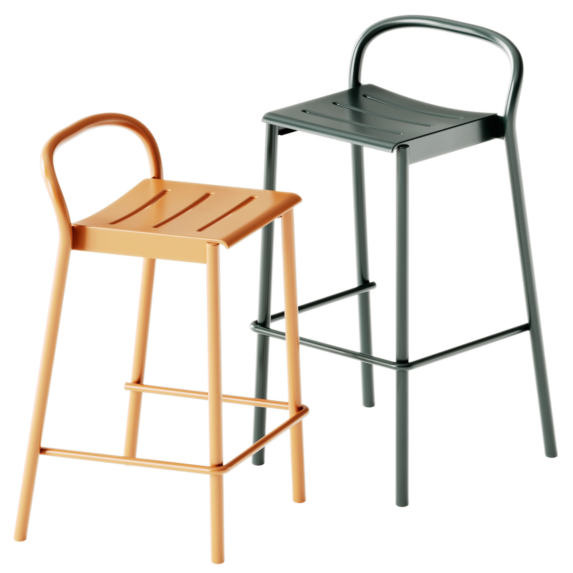 Muuto Linear Steel Bar and Counter Stool 3D model_1