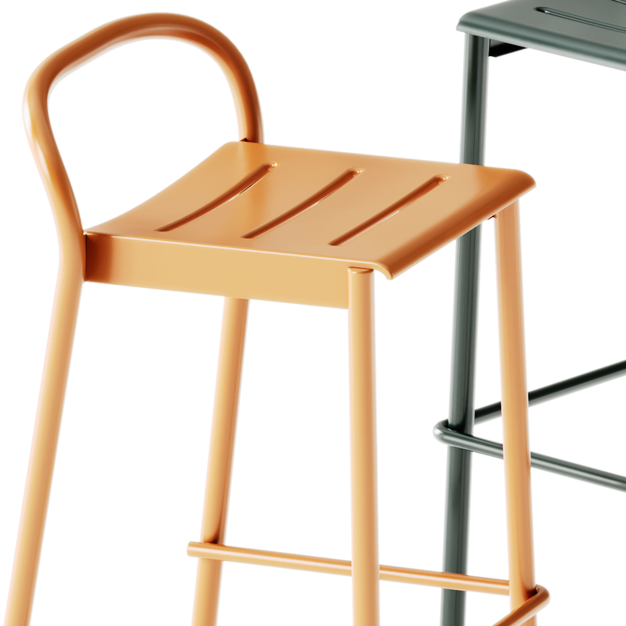 Muuto Linear Steel Bar and Counter Stool 3D model_4