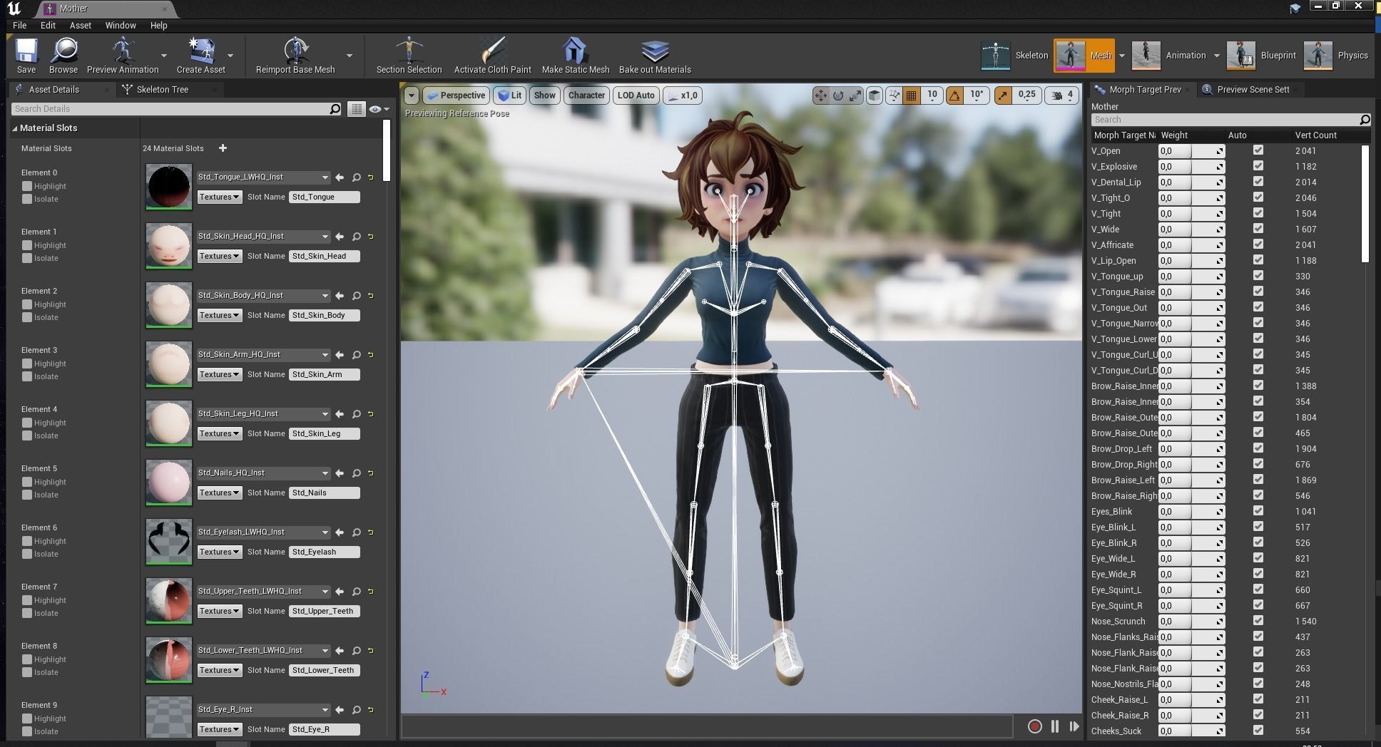 Mother Cartoon Woman Rigged 3D model RealTime girl 3D toon Low-poly 3D model_36