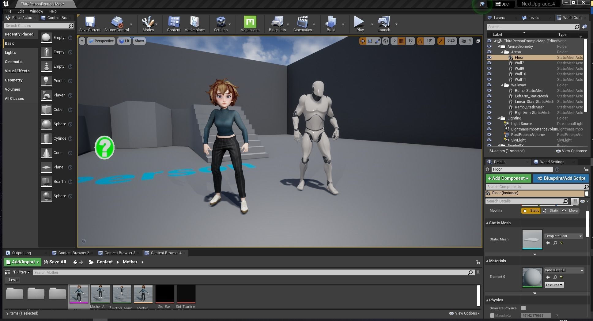 Mother Cartoon Woman Rigged 3D model RealTime girl 3D toon Low-poly 3D model_33