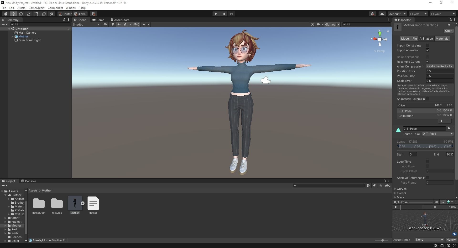 Mother Cartoon Woman Rigged 3D model RealTime girl 3D toon Low-poly 3D model_29