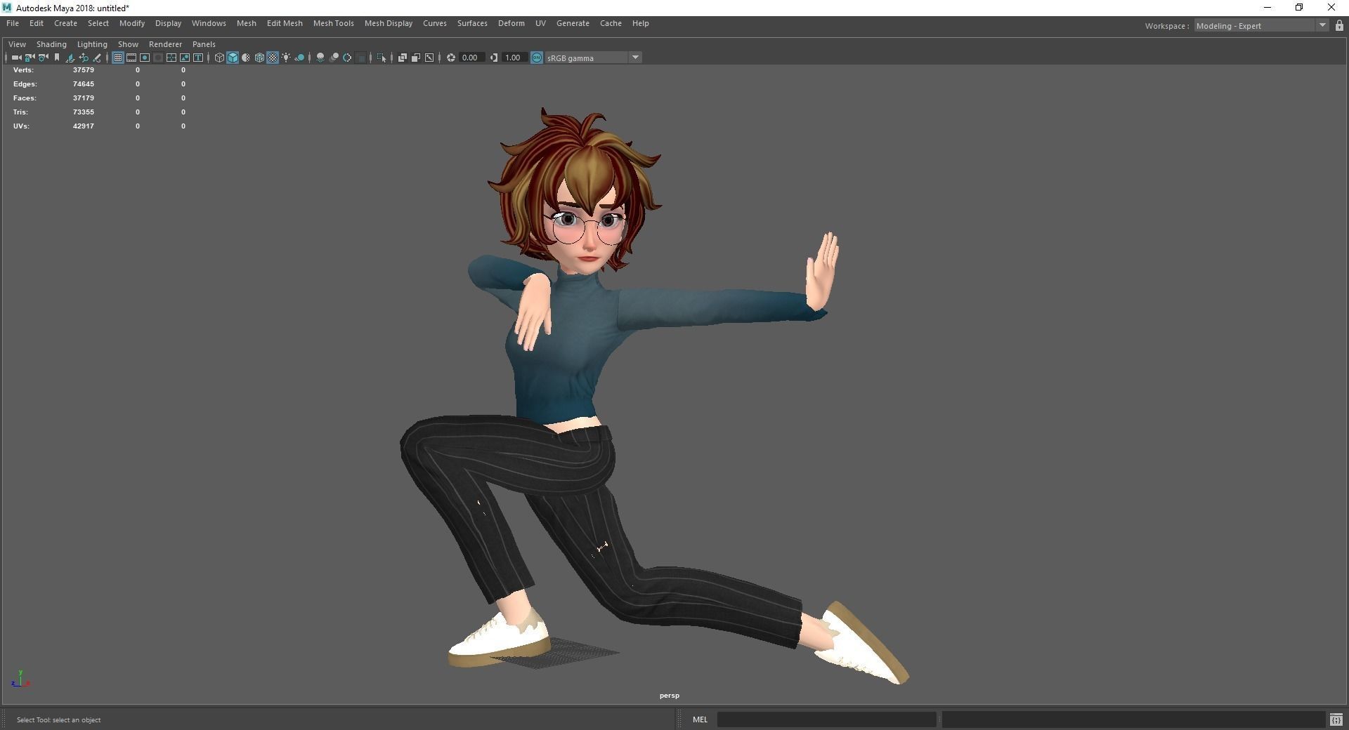 Mother Cartoon Woman Rigged 3D model RealTime girl 3D toon Low-poly 3D model_30