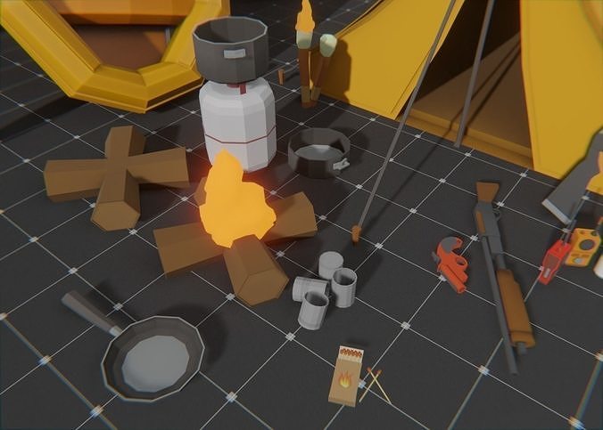 Survival Pack lowPoly Low-poly 3D model 4