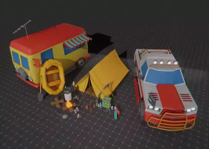 Survival Pack lowPoly Low-poly 3D model