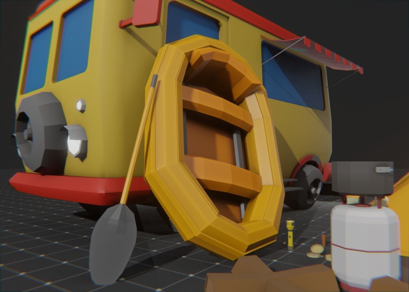 Survival Pack lowPoly Low-poly 3D model_4