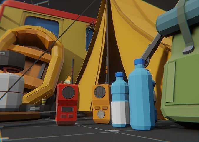 Survival Pack lowPoly Low-poly 3D model 6