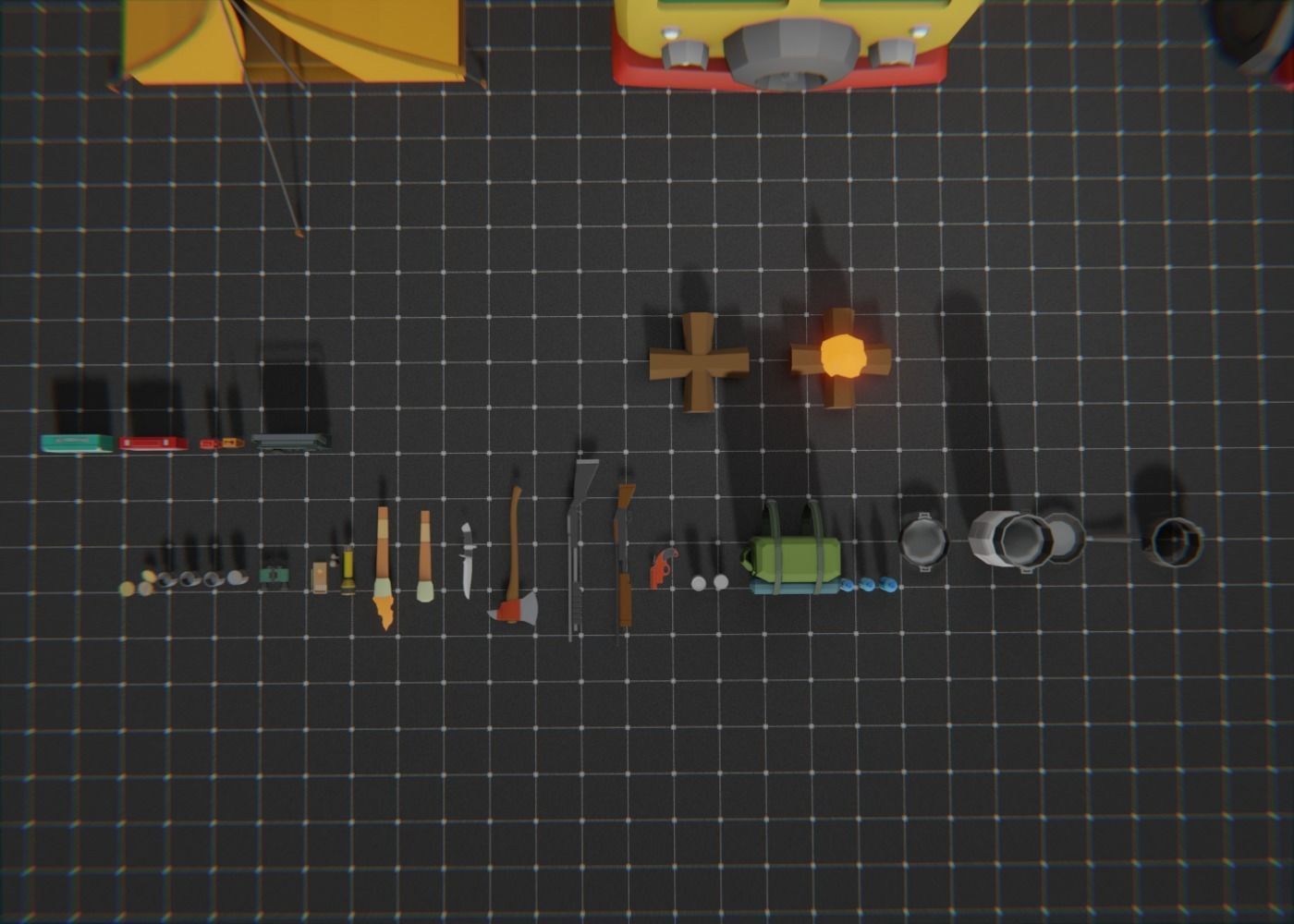 Survival Pack lowPoly Low-poly 3D model_8