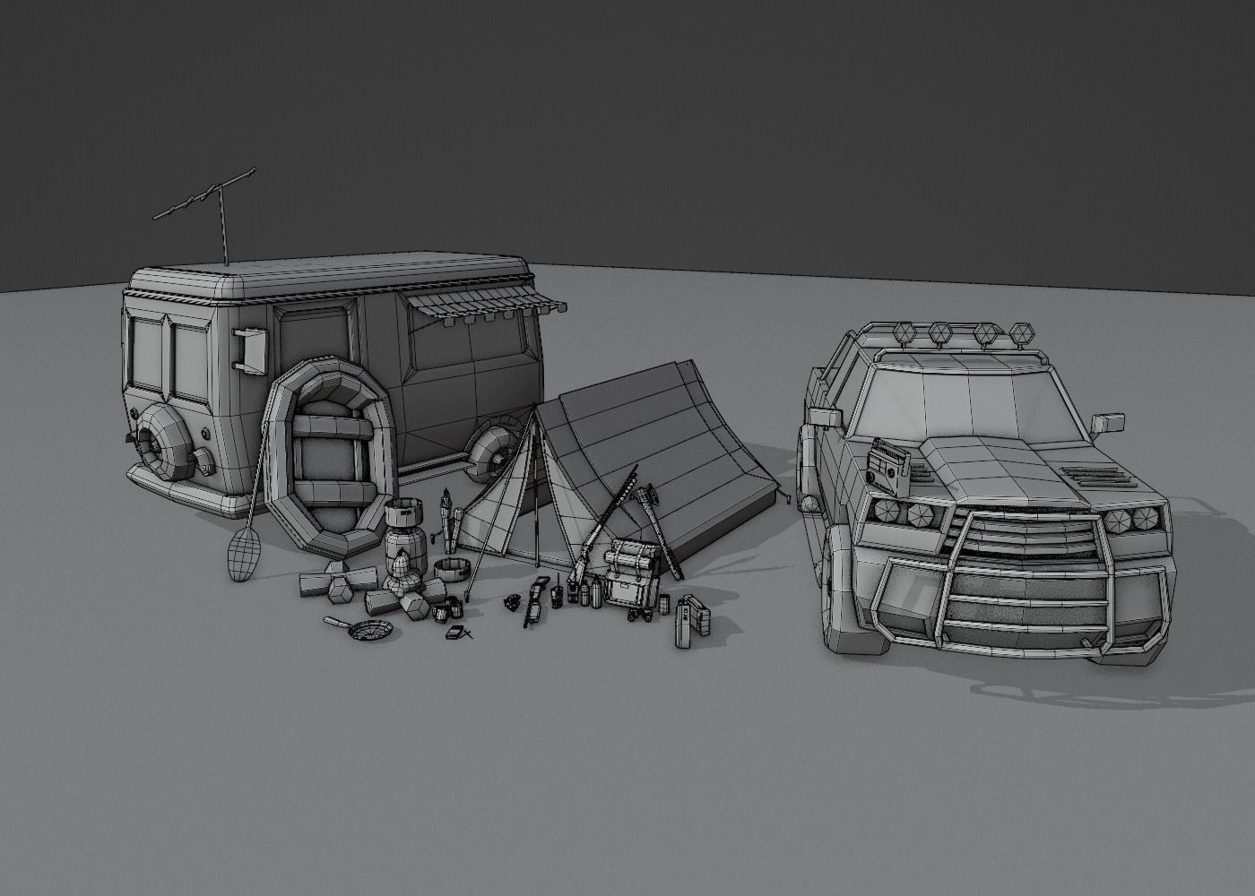 Survival Pack lowPoly Low-poly 3D model_15
