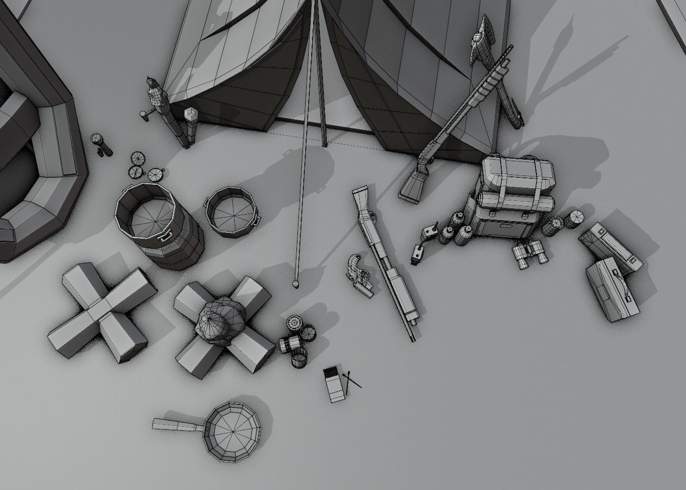 Survival Pack lowPoly Low-poly 3D model_12