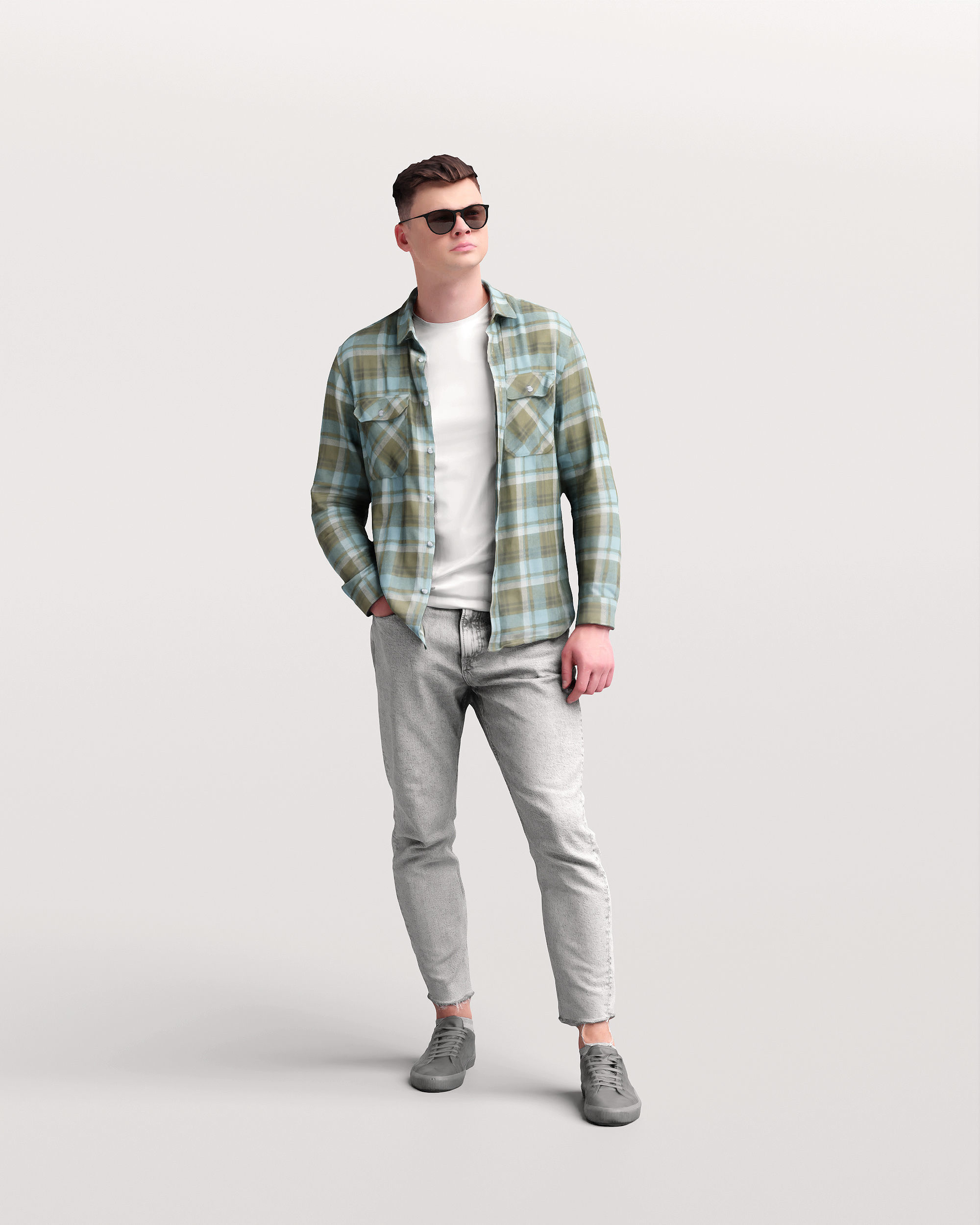 Humano Man in the garden 2210-7 3D model_9