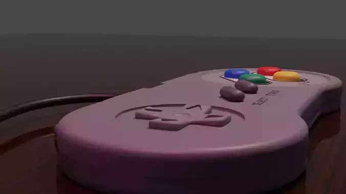Super Nintendo game Controller 3D model