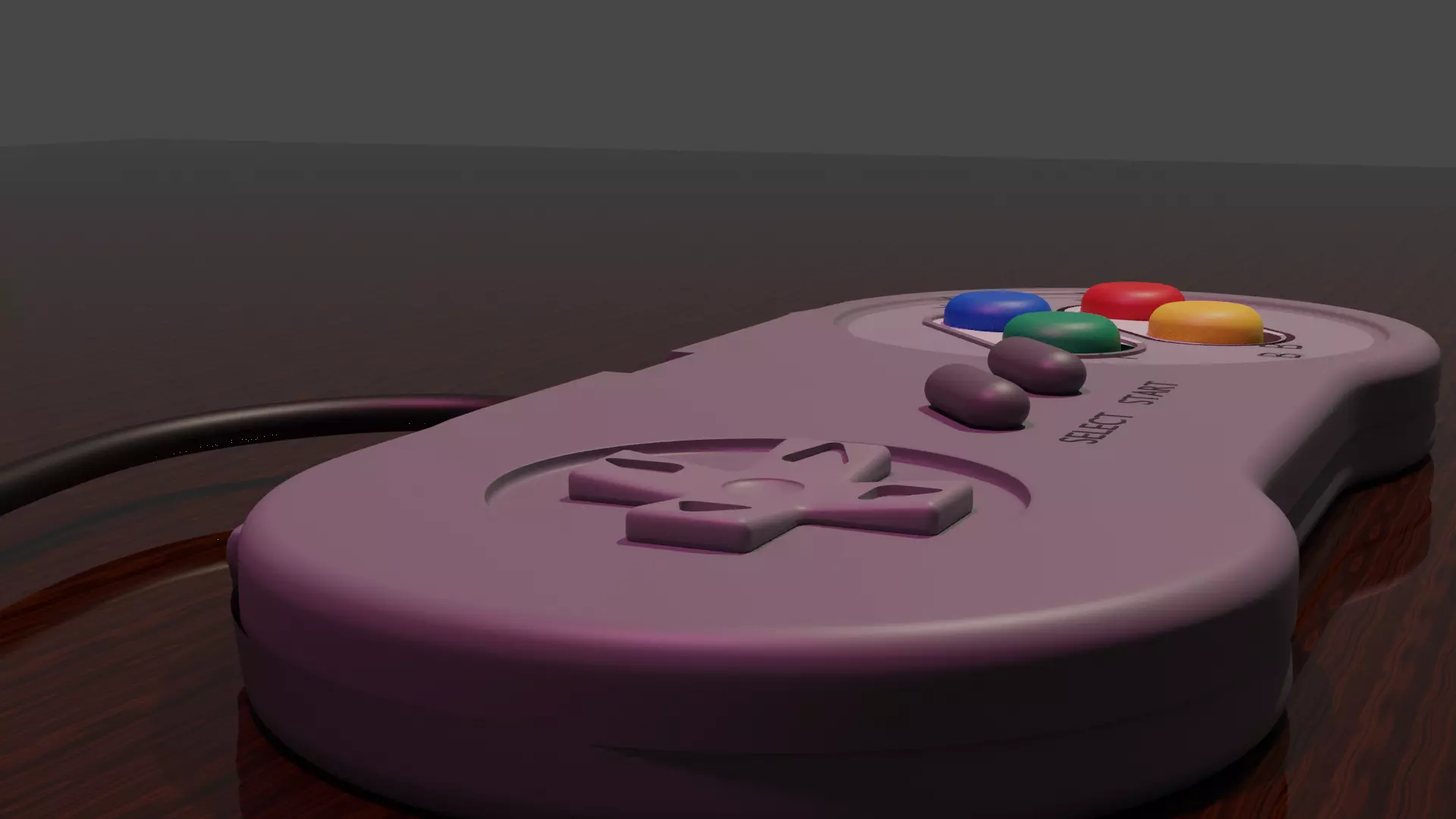 Super Nintendo game Controller 3D model_0