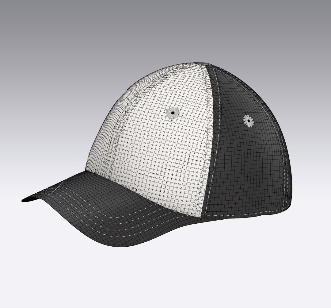 Baseball cap 3D model Low-poly 3D model_7