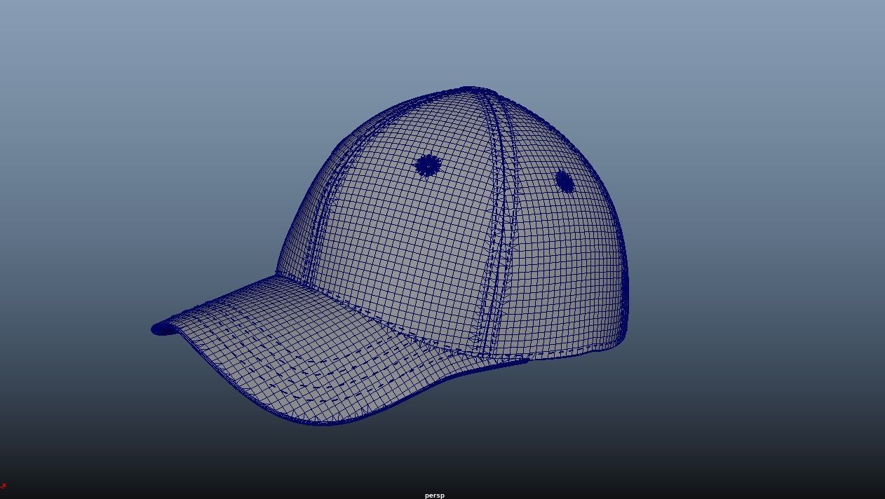 Baseball cap 3D model Low-poly 3D model_10
