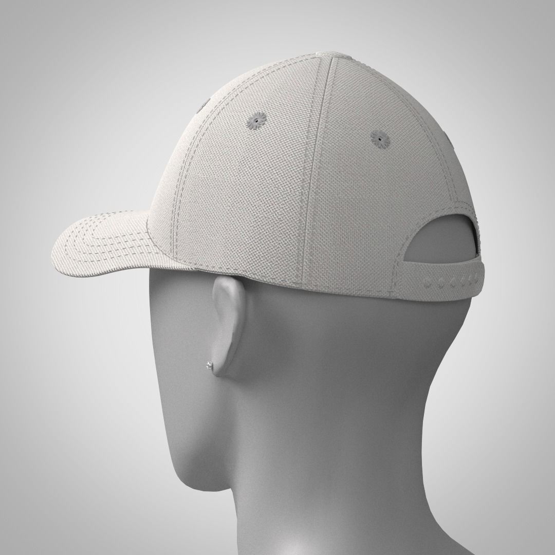 Baseball cap 3D model Low-poly 3D model_5