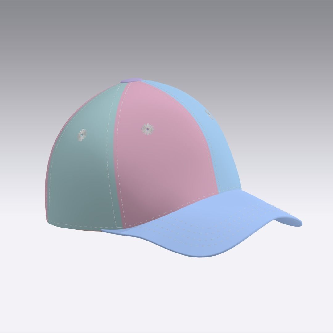 Baseball cap 3D model Low-poly 3D model_3