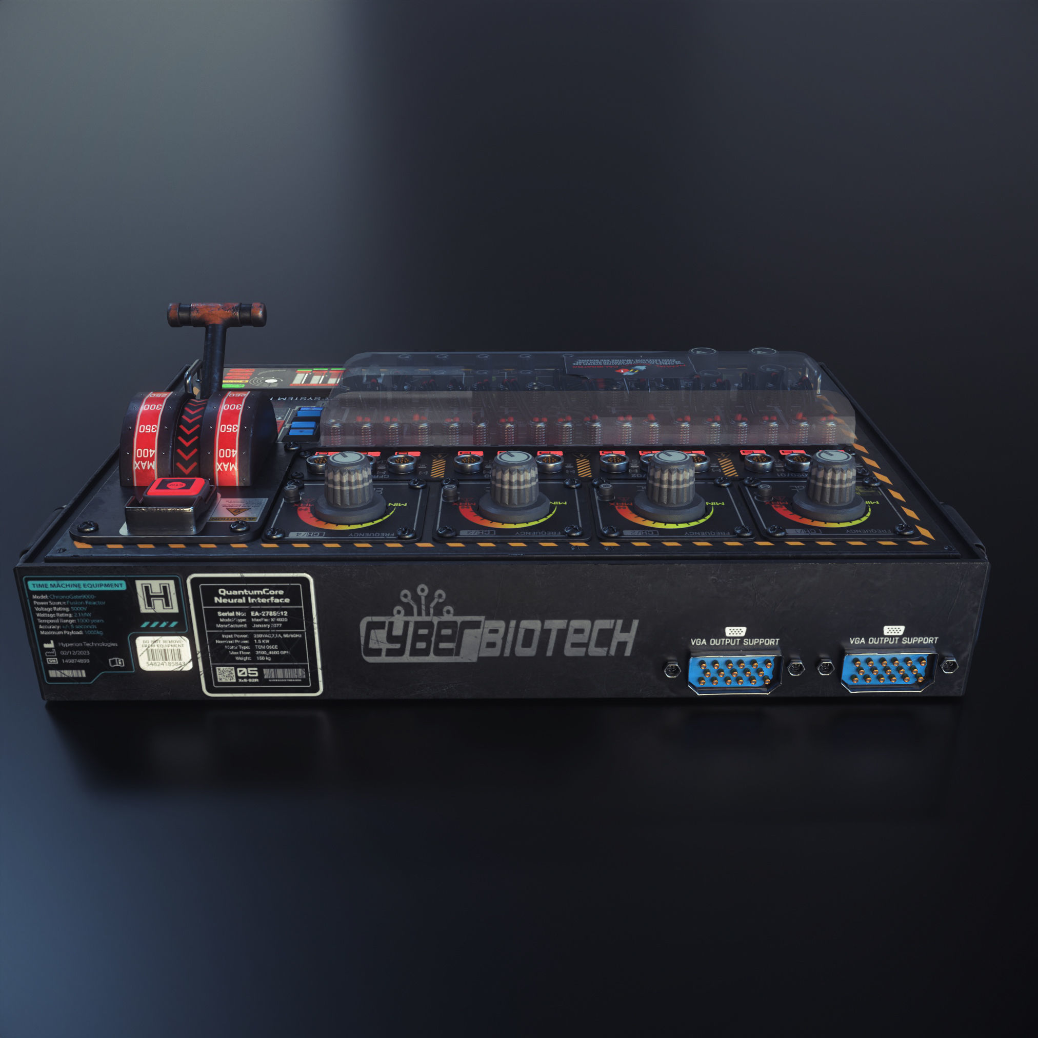 SCI-FI CONTROL PANEL Low-poly 3D model_6