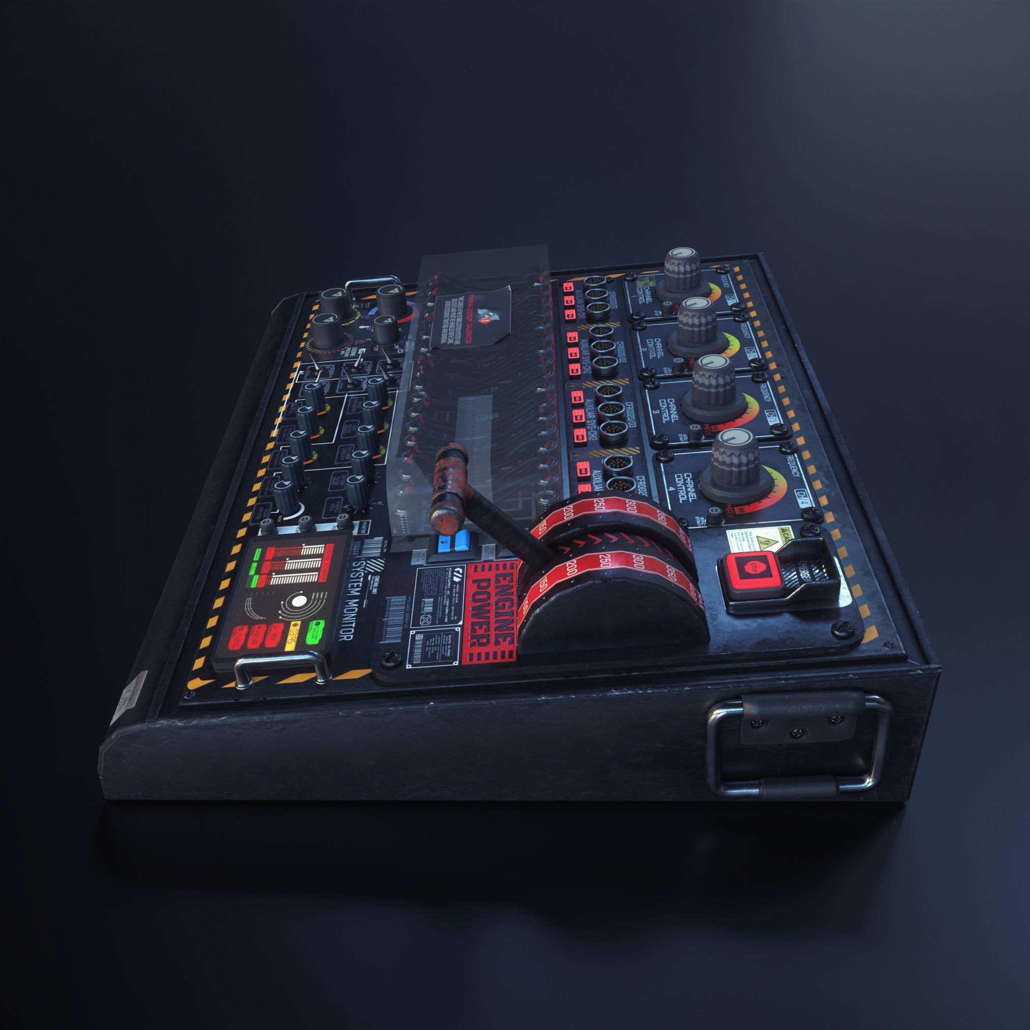 SCI-FI CONTROL PANEL Low-poly 3D model_5