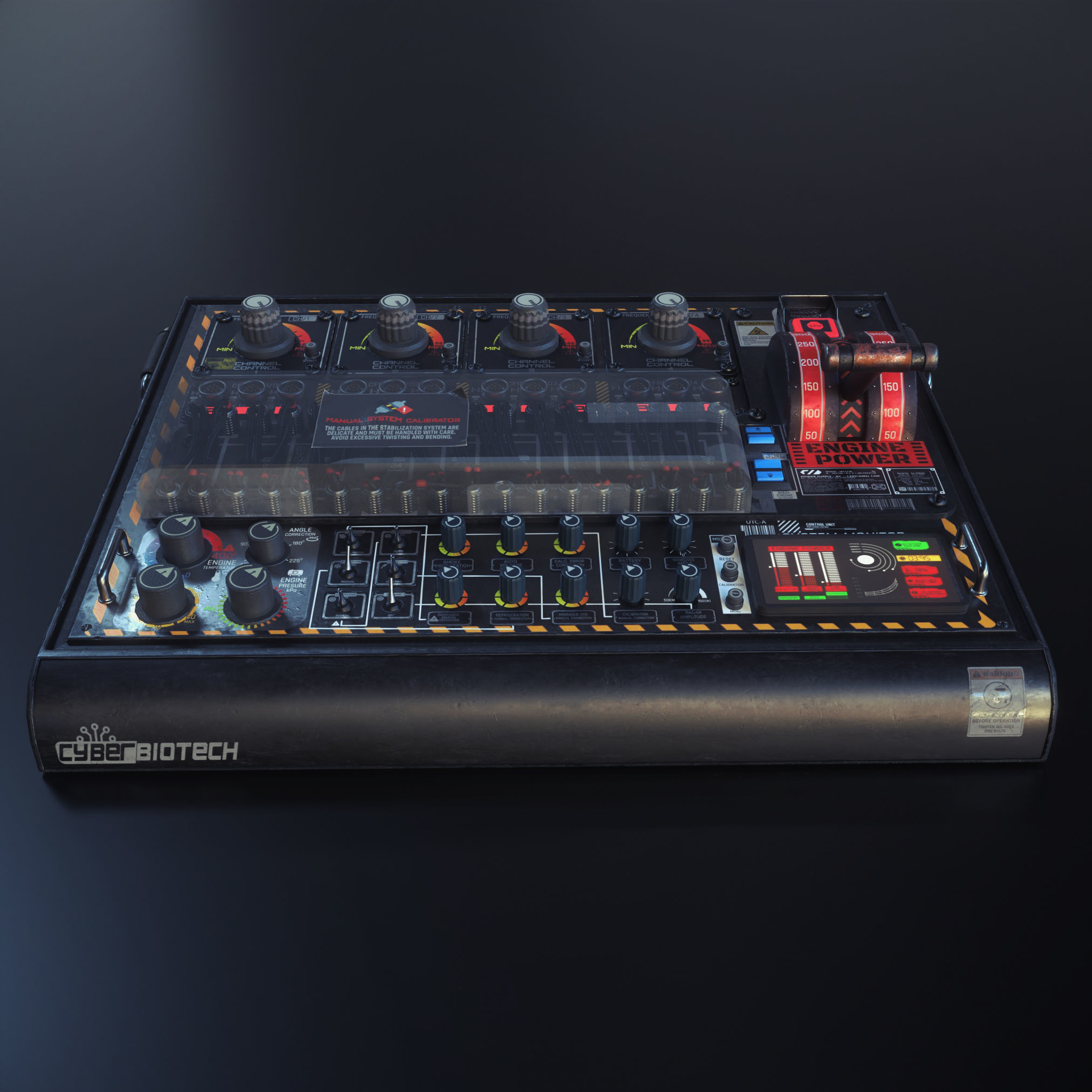 SCI-FI CONTROL PANEL Low-poly 3D model_4