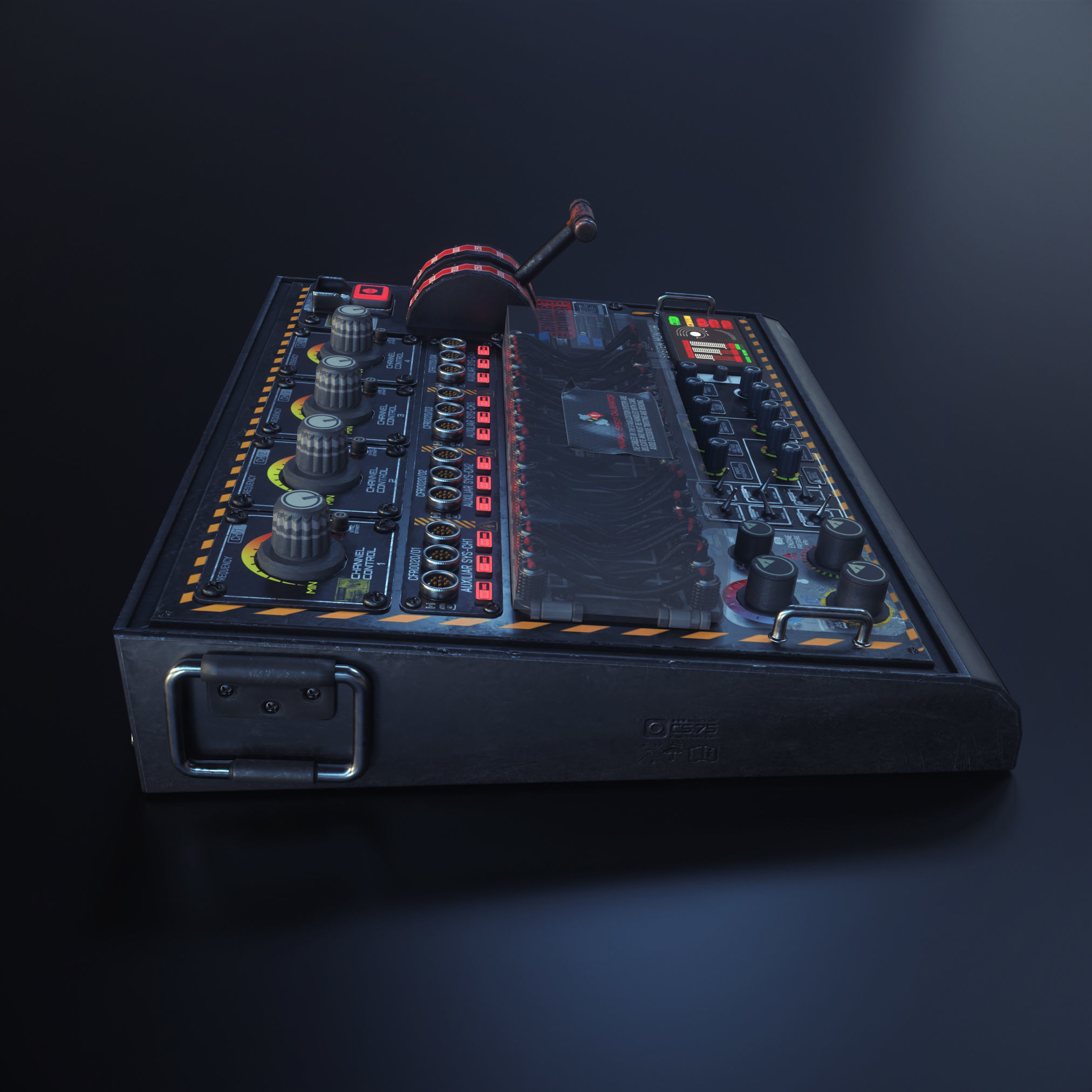 SCI-FI CONTROL PANEL Low-poly 3D model_7
