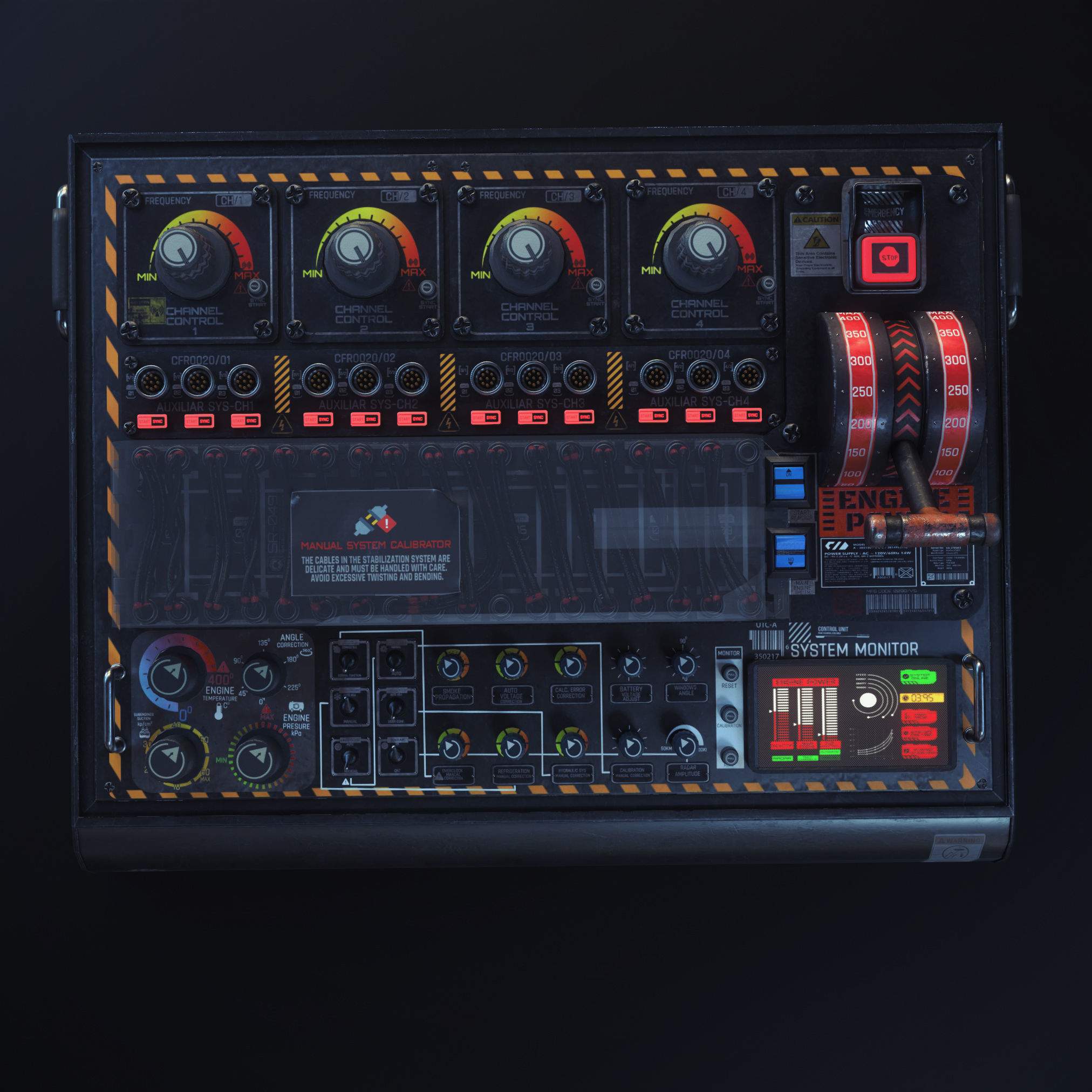 SCI-FI CONTROL PANEL Low-poly 3D model_3