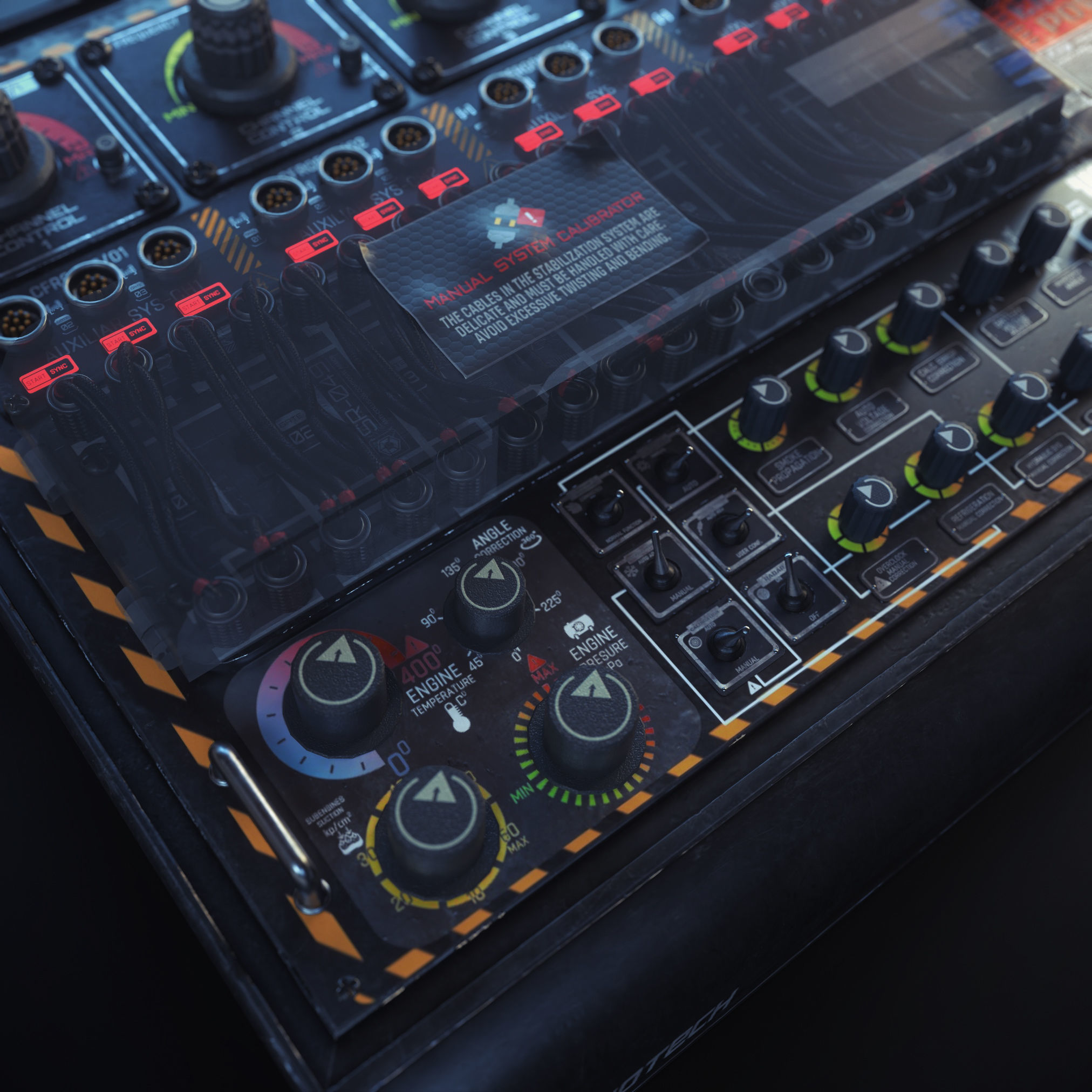 SCI-FI CONTROL PANEL Low-poly 3D model_8