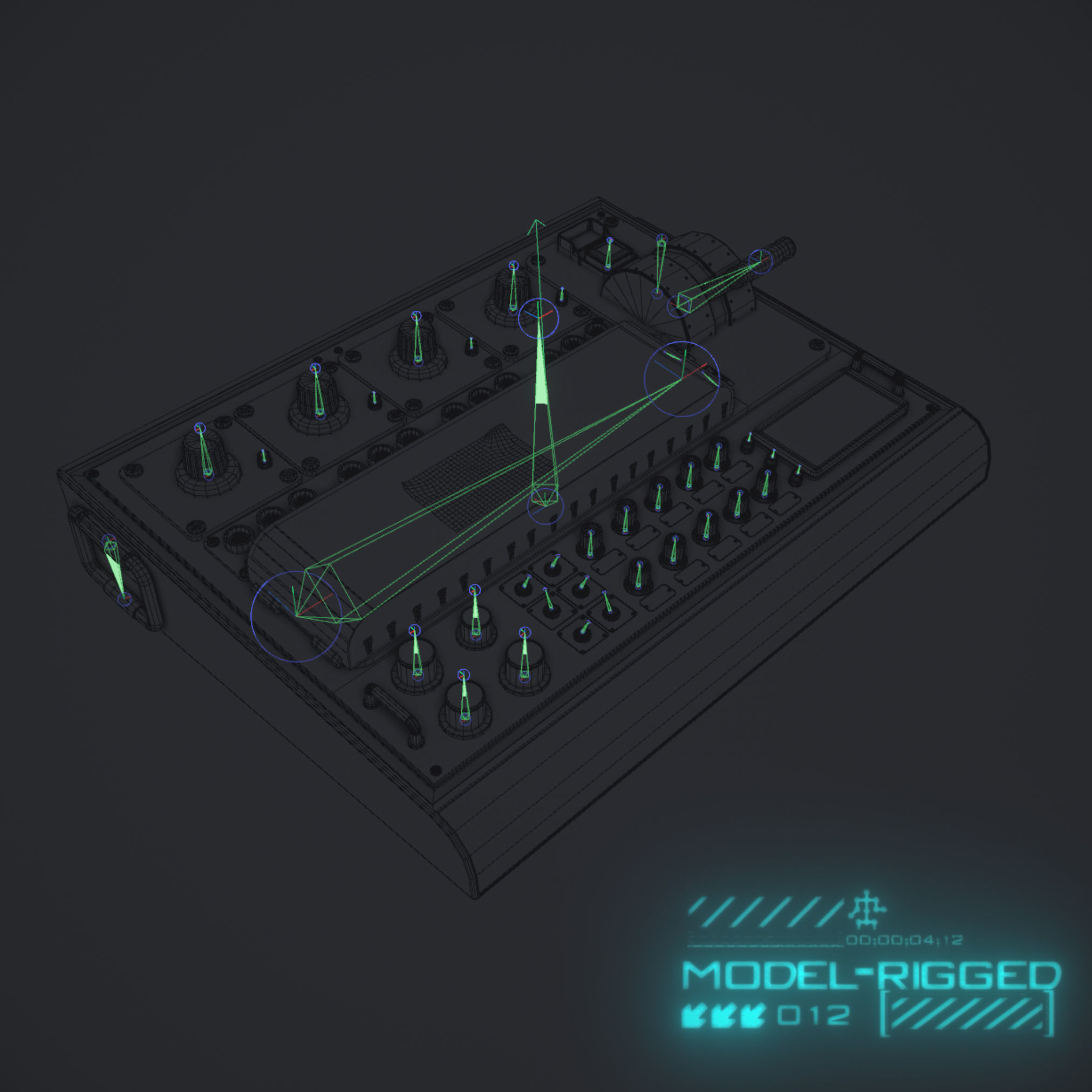 SCI-FI CONTROL PANEL Low-poly 3D model_10
