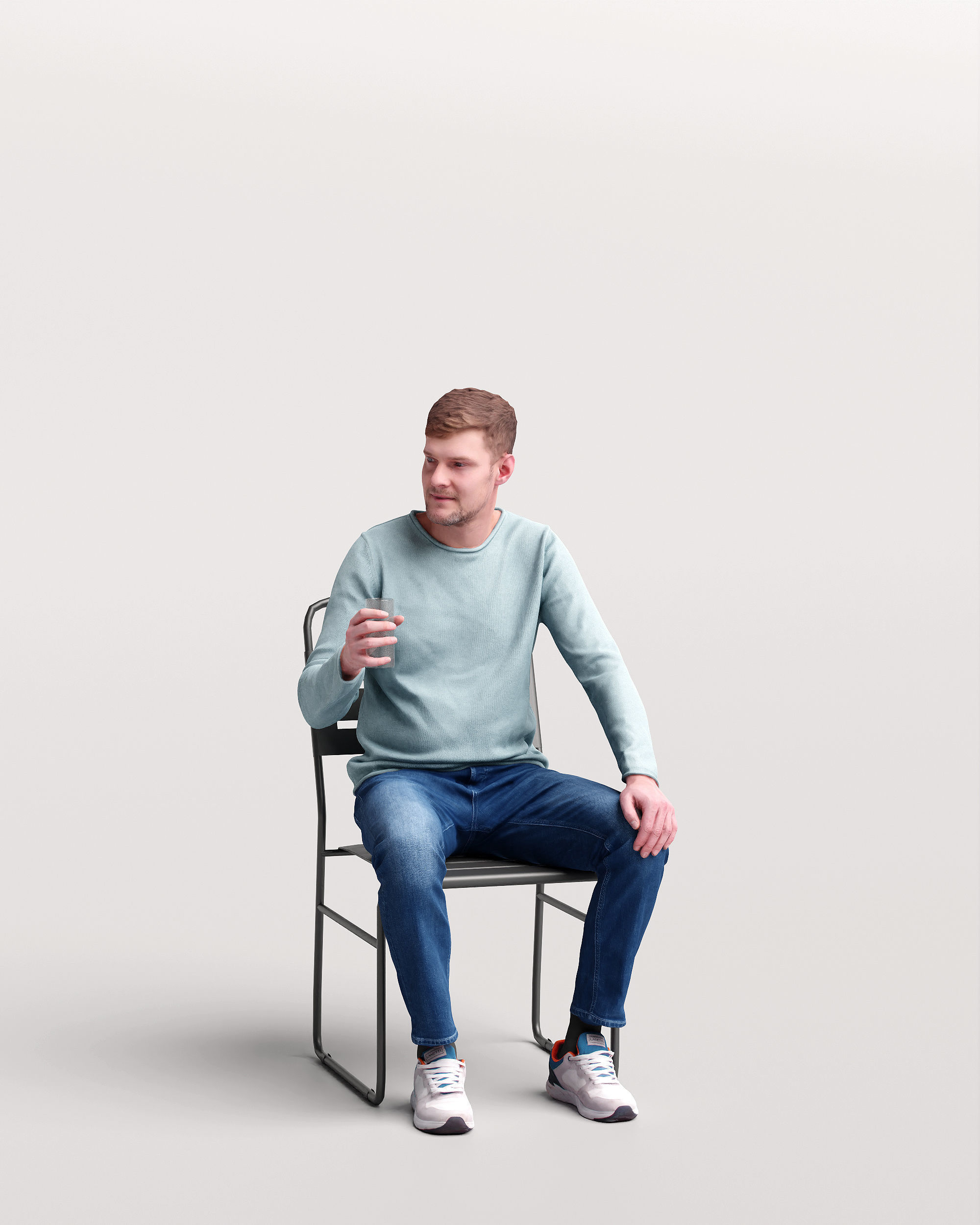 Humano Man sitting in the garden 2210-6 3D model_10